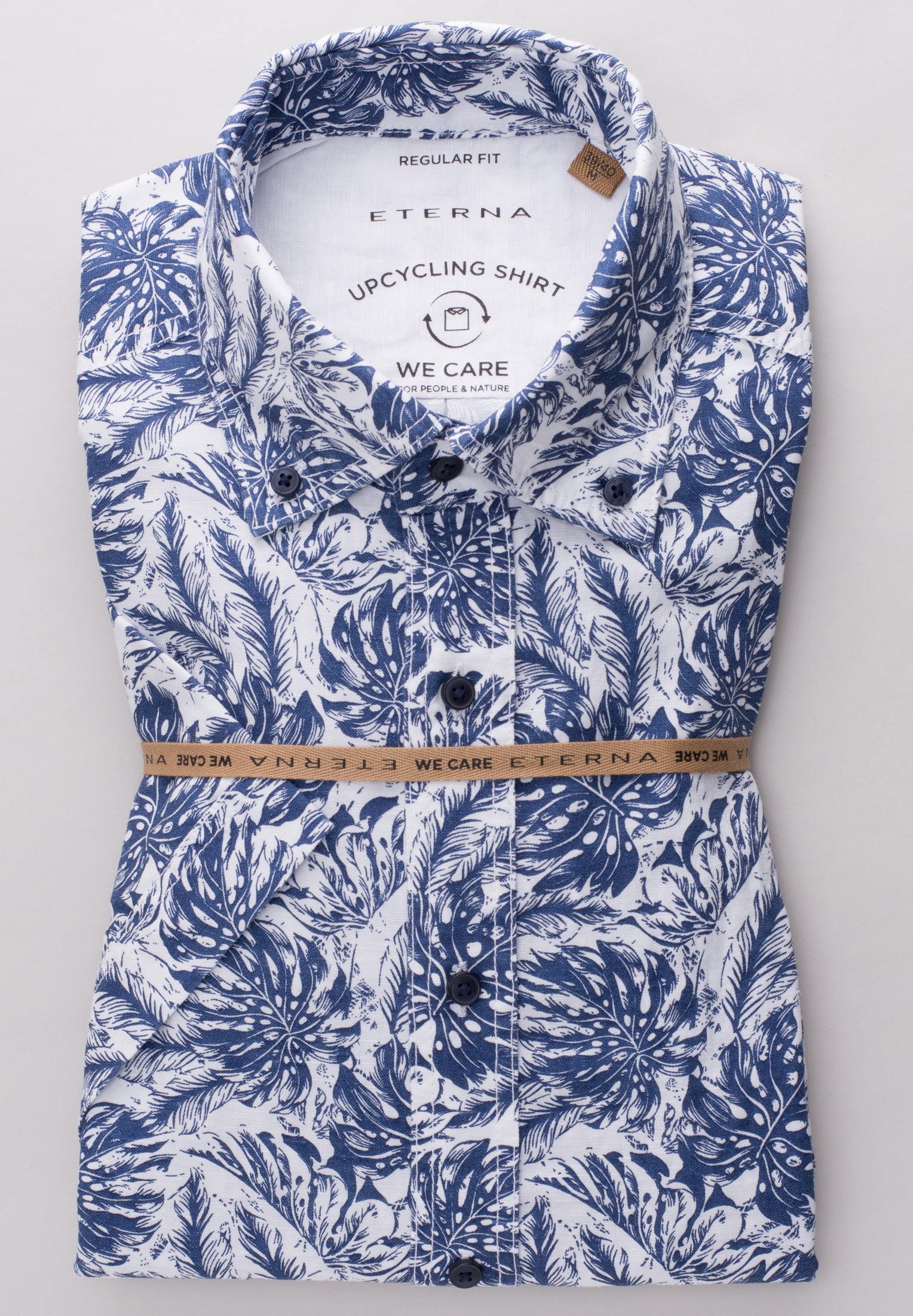 ETERNA Regular Fit Upcycling Shirt - Ocean Bloom Ivory - 2461-18-WS7B von Eterna