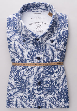 ETERNA Regular Fit Upcycling Shirt - Ocean Bloom Ivory - 2461-18-WS7B