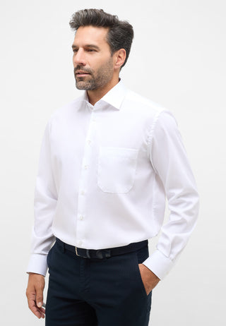 ETERNA COMFORT FIT Langarm Hemd - Pure Ivory Poplin - 1100-00-E19K