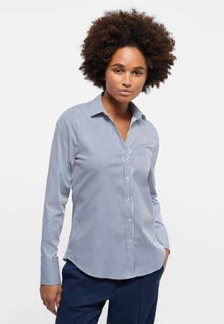 ETERNA REGULAR FIT Langarm Bluse - Coastal Ripple Blue - 6419-19-D279