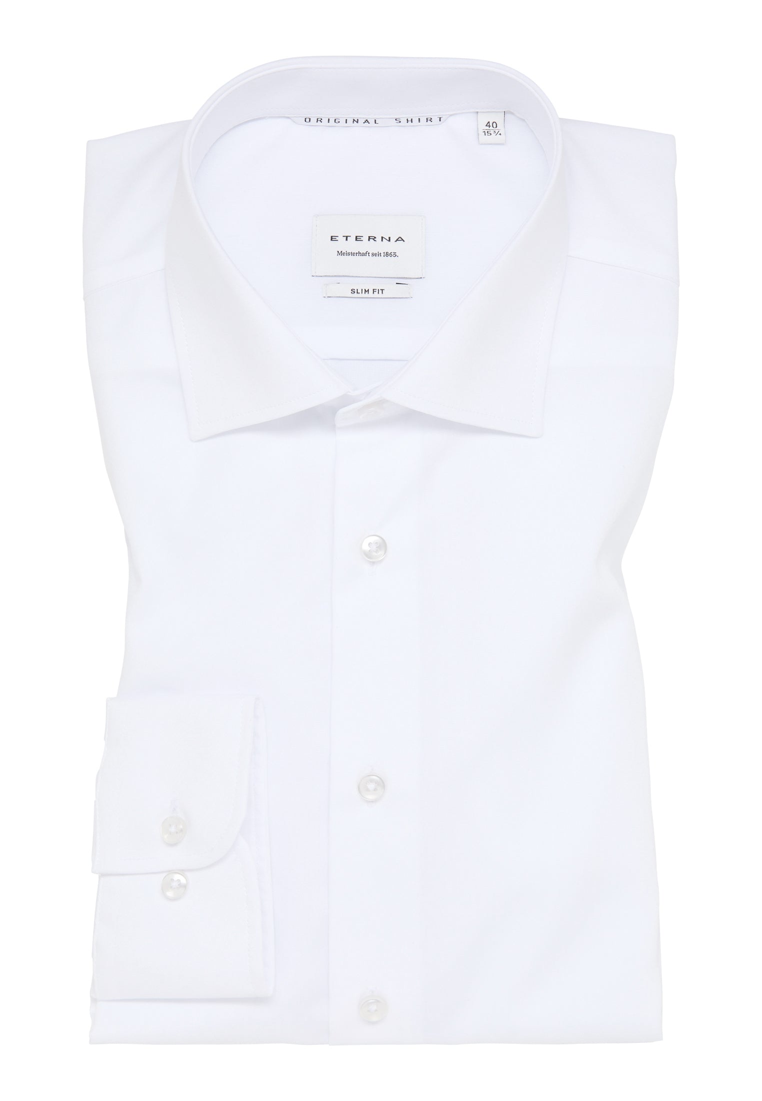 ETERNA SLIM FIT Langarm Hemd - Cloud White Popeline - 1100-00-F170