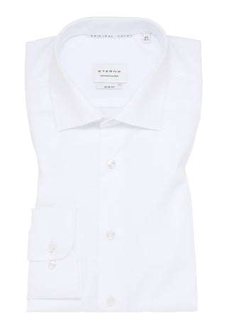 ETERNA SLIM FIT Langarm Hemd - Cloud White Popeline - 1100-00-F170