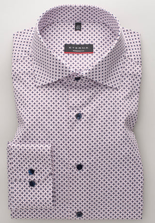 ETERNA MODERN FIT Langarm Hemd - Rose Oxford Navy - 8079-56-X18K