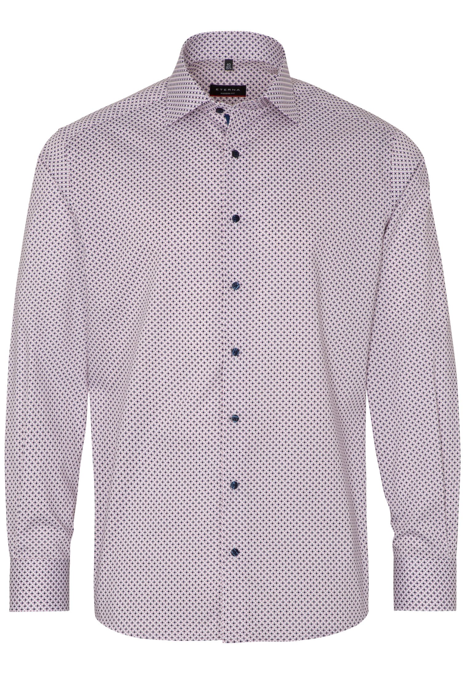 ETERNA MODERN FIT Langarm Hemd - Rose Oxford Navy - 8079-56-X18K