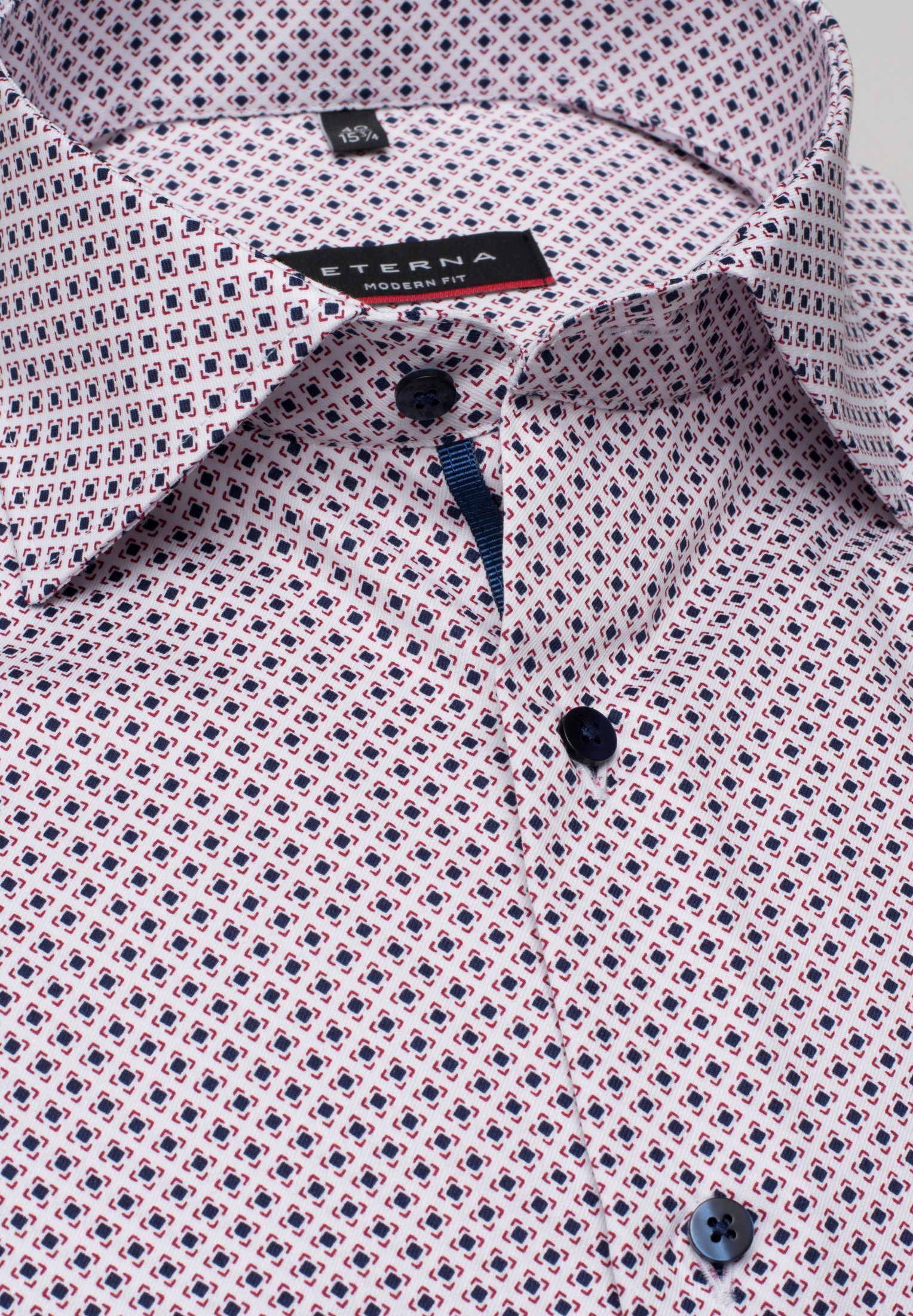 ETERNA MODERN FIT Langarm Hemd - Rose Oxford Navy - 8079-56-X18K von Eterna