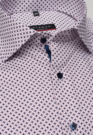 ETERNA MODERN FIT Langarm Hemd - Rose Oxford Navy - 8079-56-X18K