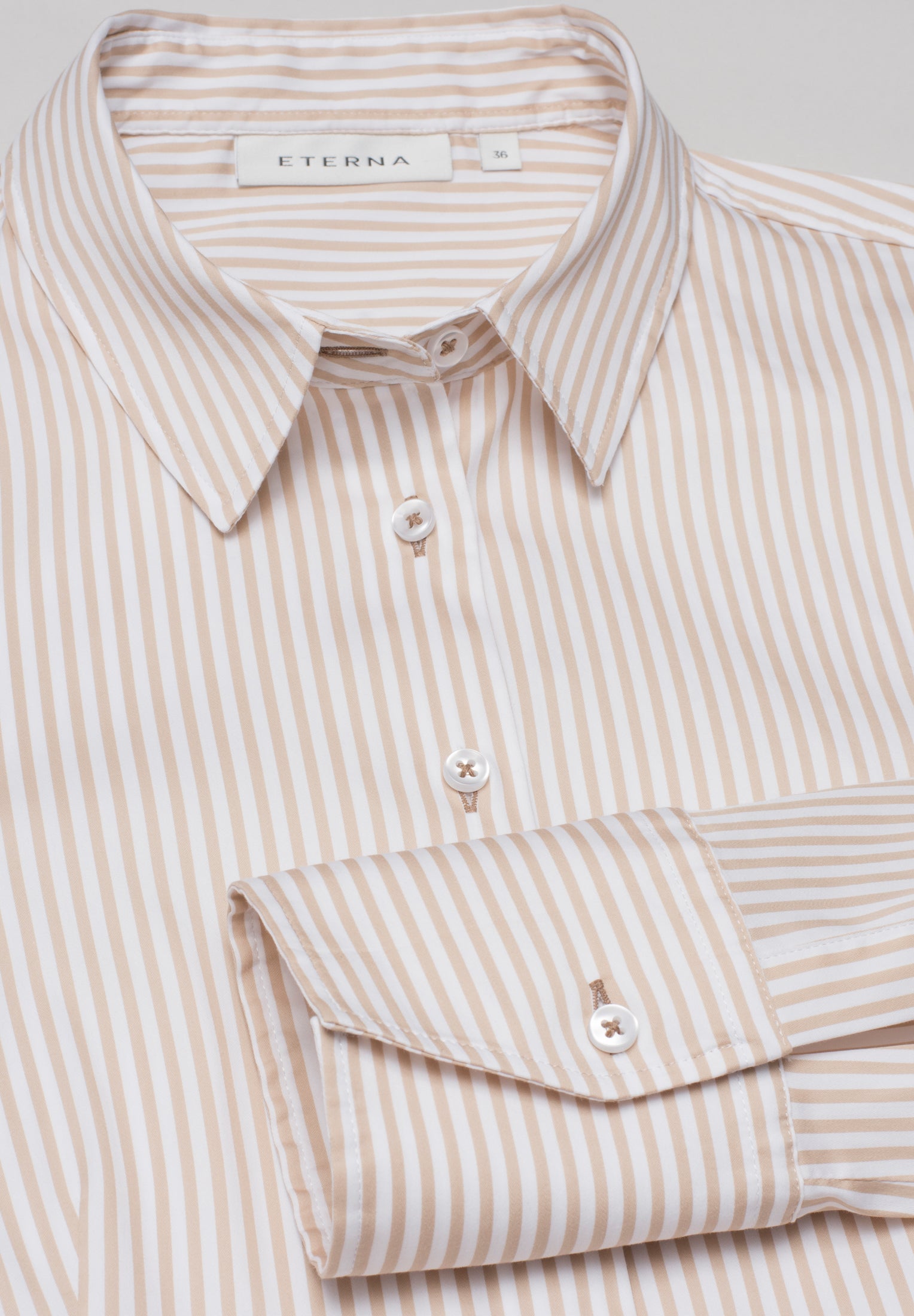 ETERNA REGULAR FIT Bluse - Honey Stripe Sand - 6281-20-D708 von Eterna