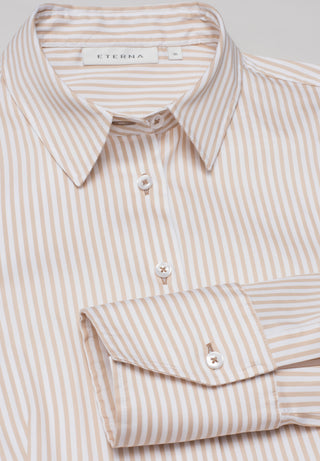 ETERNA REGULAR FIT Bluse - Honey Stripe Sand - 6281-20-D708