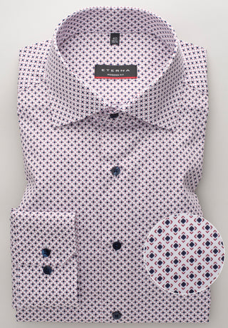 ETERNA MODERN FIT Langarm Hemd - Rose Oxford Navy - 8079-56-X18K