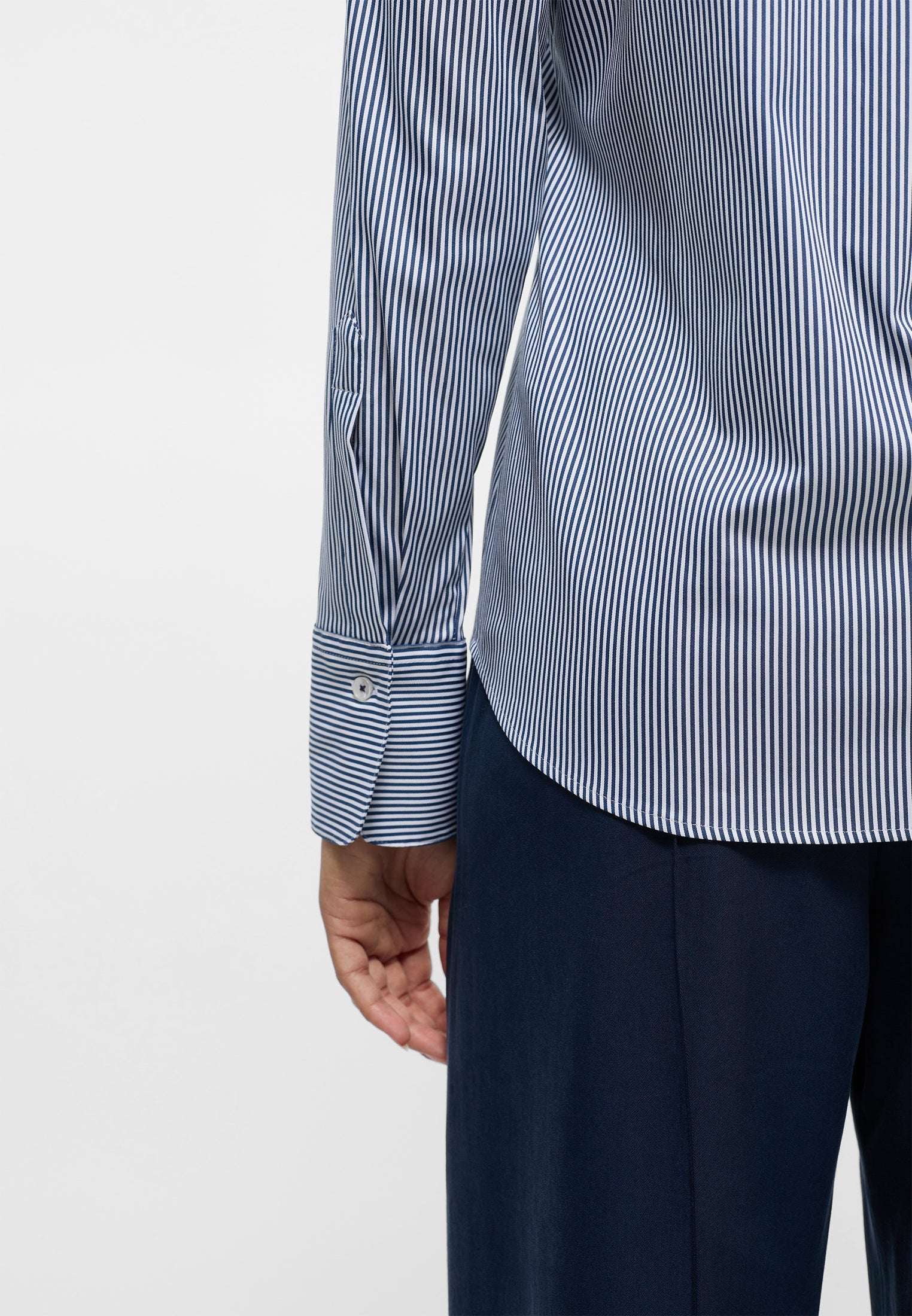 ETERNA REGULAR FIT Langarm Bluse - Coastal Ripple Blue - 6419-19-D279 von Eterna