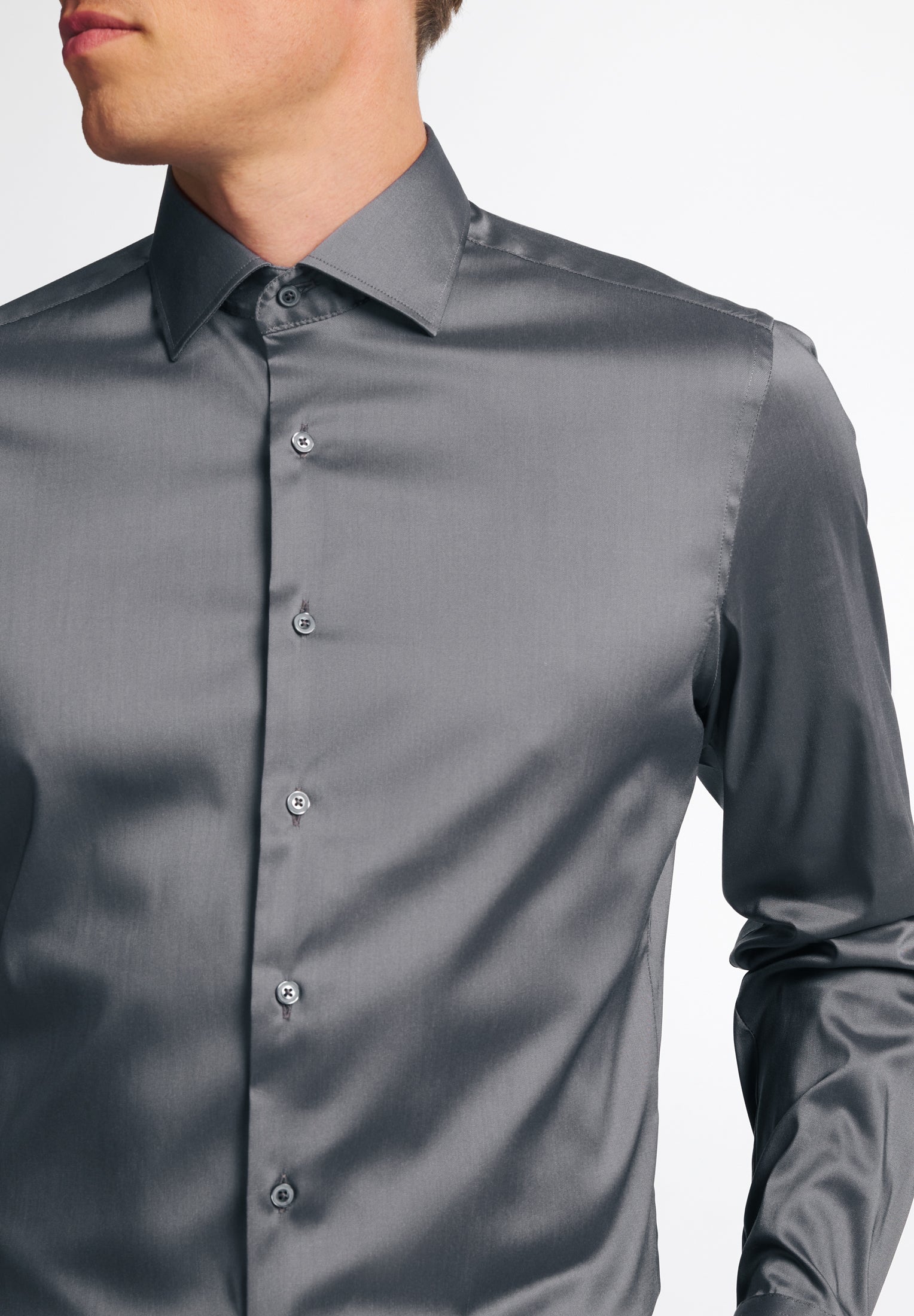 ETERNA Slim Fit Performance Shirt - Steelwood Grey - 3377-35-F170 von Eterna