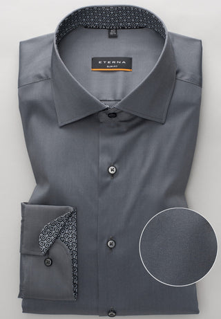 ETERNA Slim Fit Performance Shirt - Midnight Steel Gray - 3377-35-F140