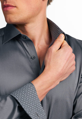 ETERNA Slim Fit Performance Shirt - Midnight Steel Gray - 3377-35-F140