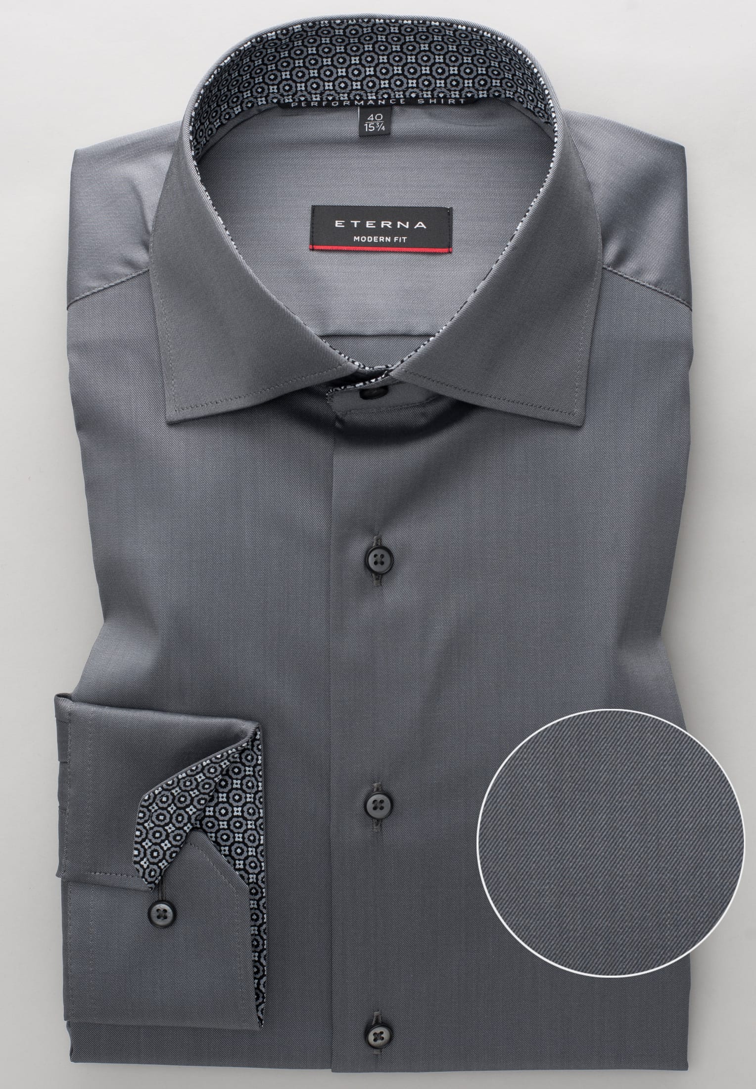 ETERNA MODERN FIT Performance Shirt - Pewter Slate - 3377-35-X14K von Eterna