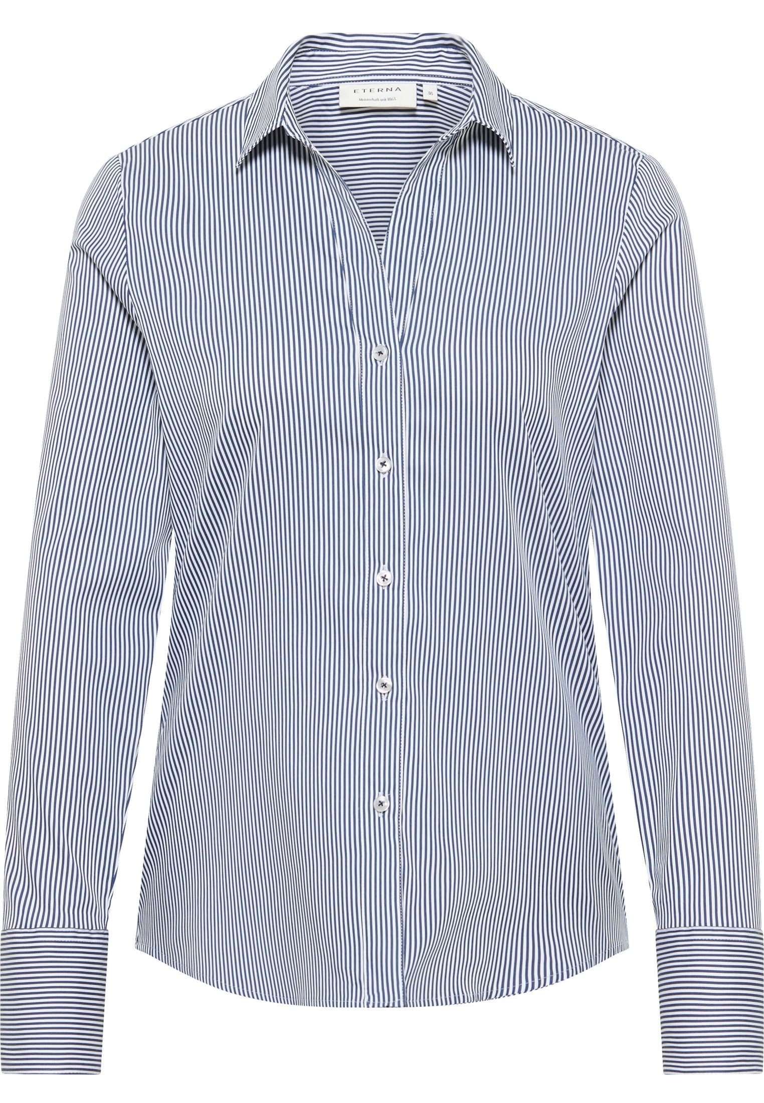 ETERNA REGULAR FIT Langarm Bluse - Coastal Ripple Blue - 6419-19-D279