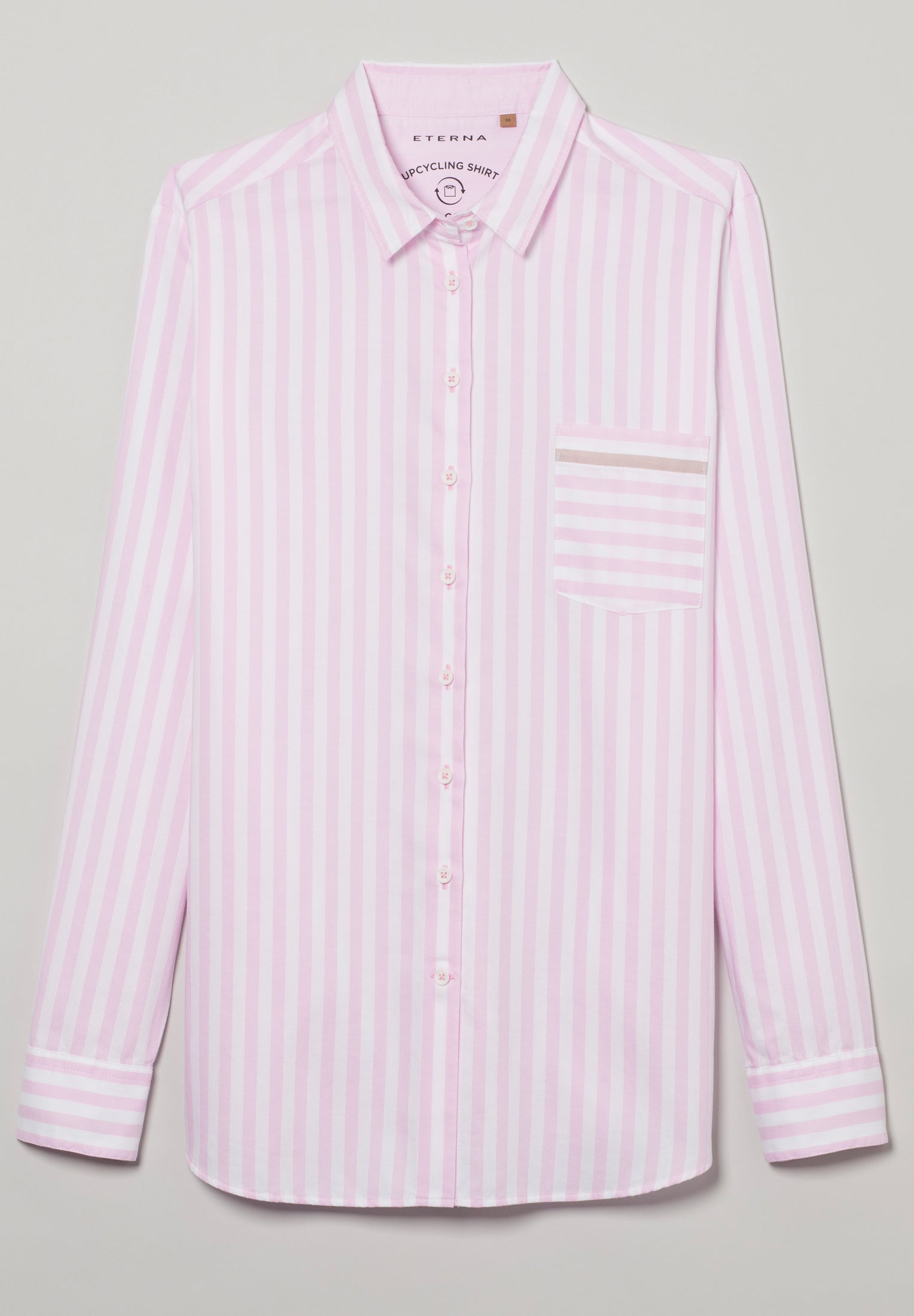 ETERNA CLASSIC FIT Langarm Bluse - Blush Ribbon Stripe - 6032-52-D726 von Eterna