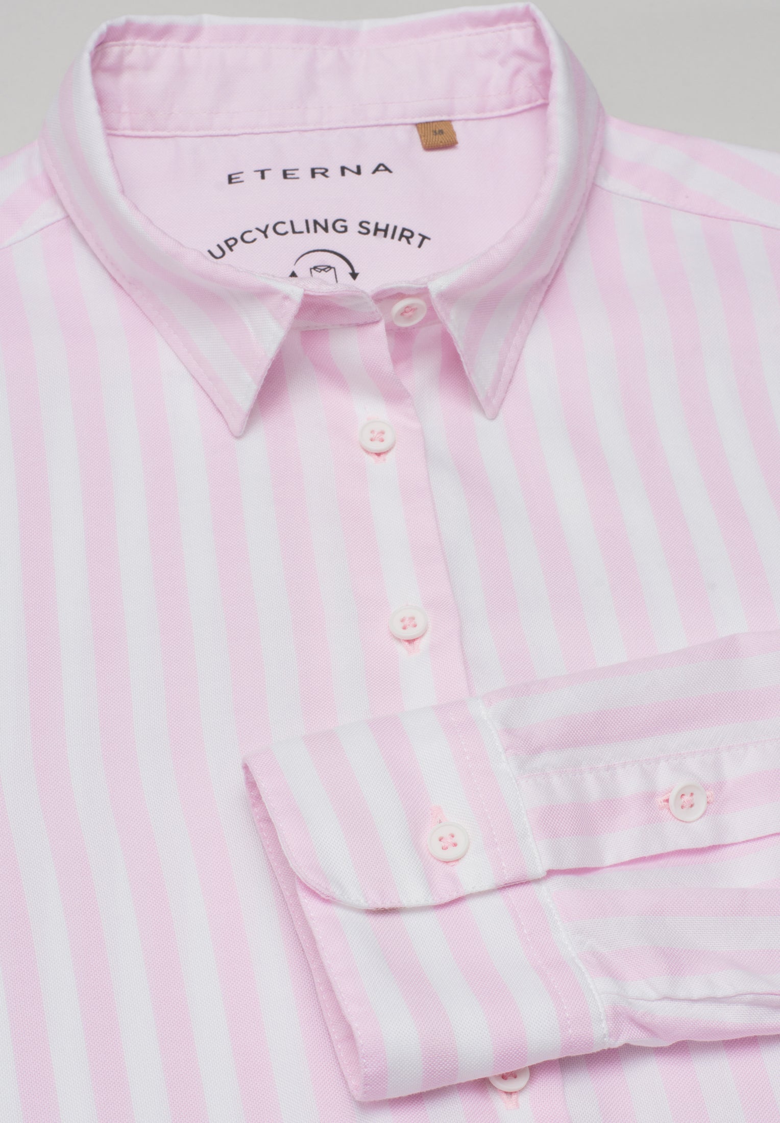 ETERNA CLASSIC FIT Langarm Bluse - Blush Ribbon Stripe - 6032-52-D726 von Eterna