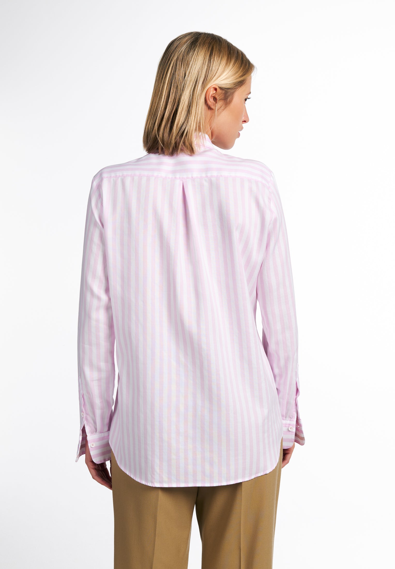 ETERNA CLASSIC FIT Langarm Bluse - Blush Ribbon Stripe - 6032-52-D726 von Eterna