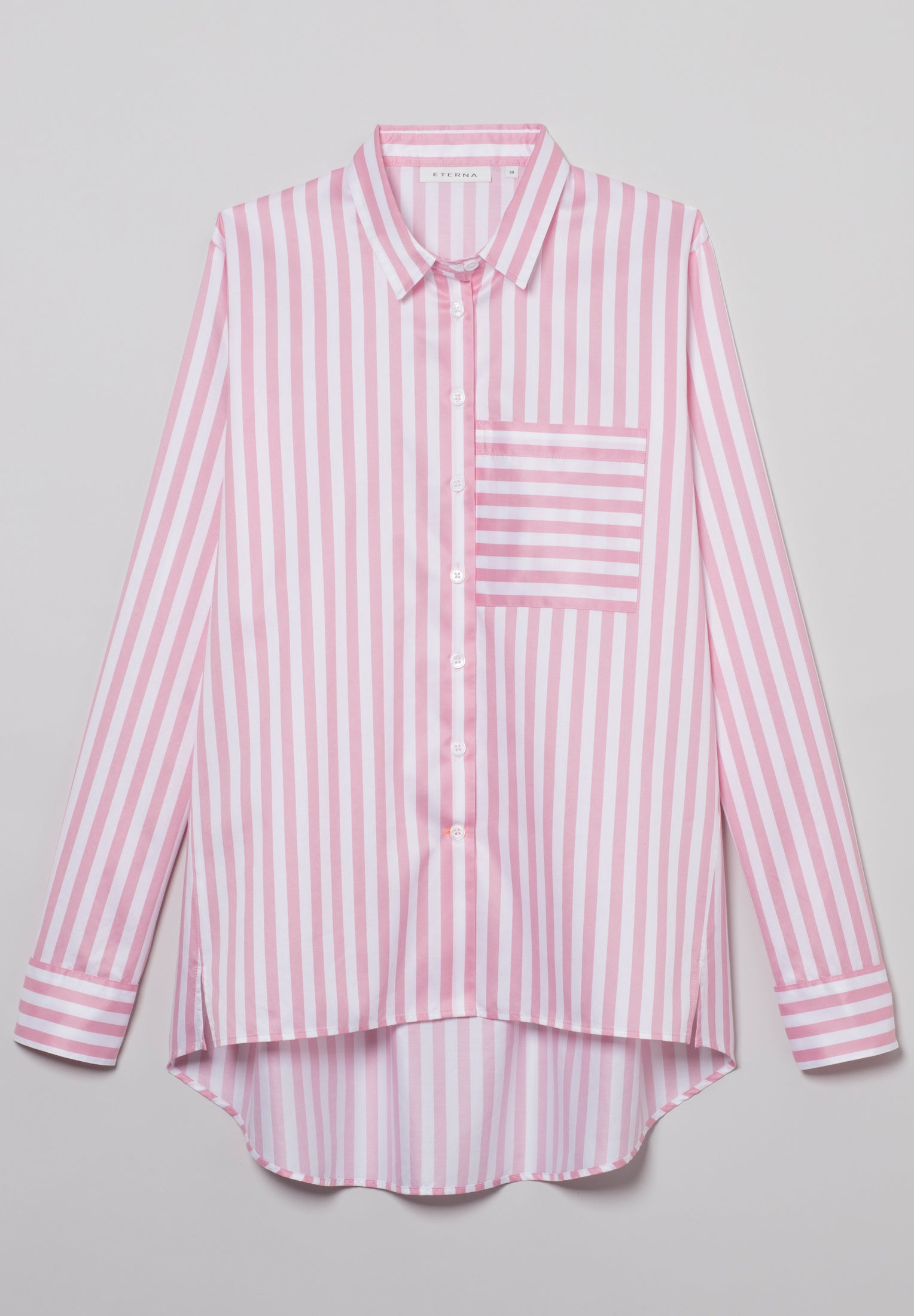 ETERNA CLASSIC FIT Bluse - Candy Stripe Pink - 6050-52-D933 von Eterna