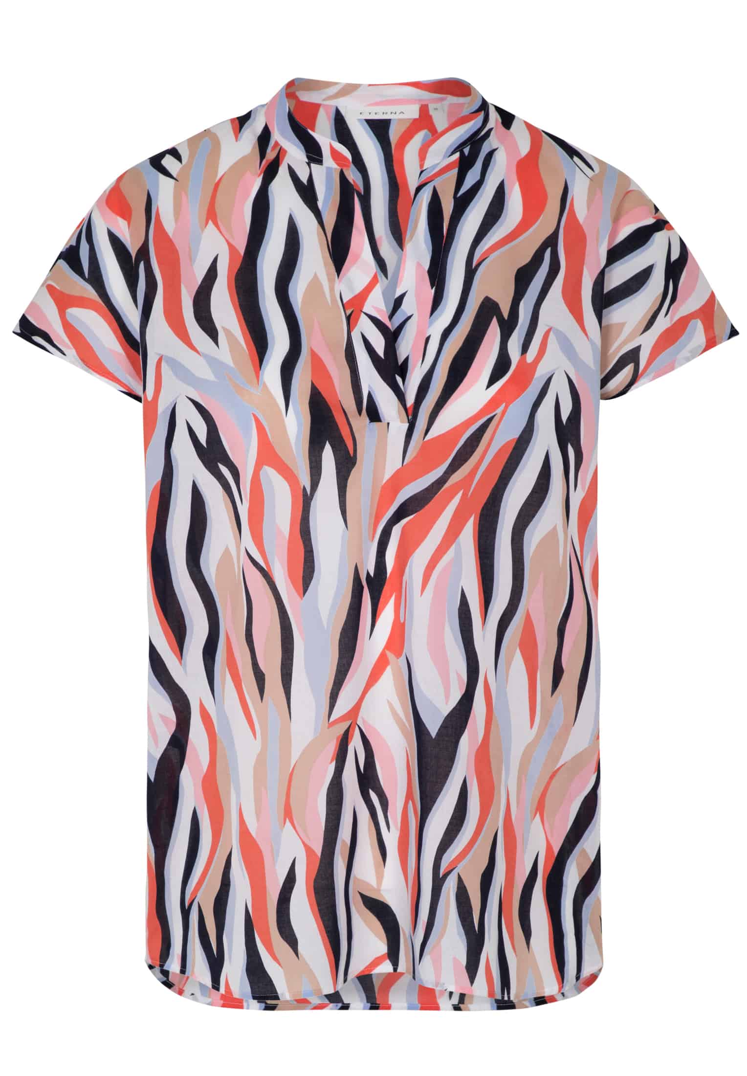 ETERNA CLASSIC FIT Kurzarm Bluse Tunika - Ember Coral Mirage - 7042-55-H690