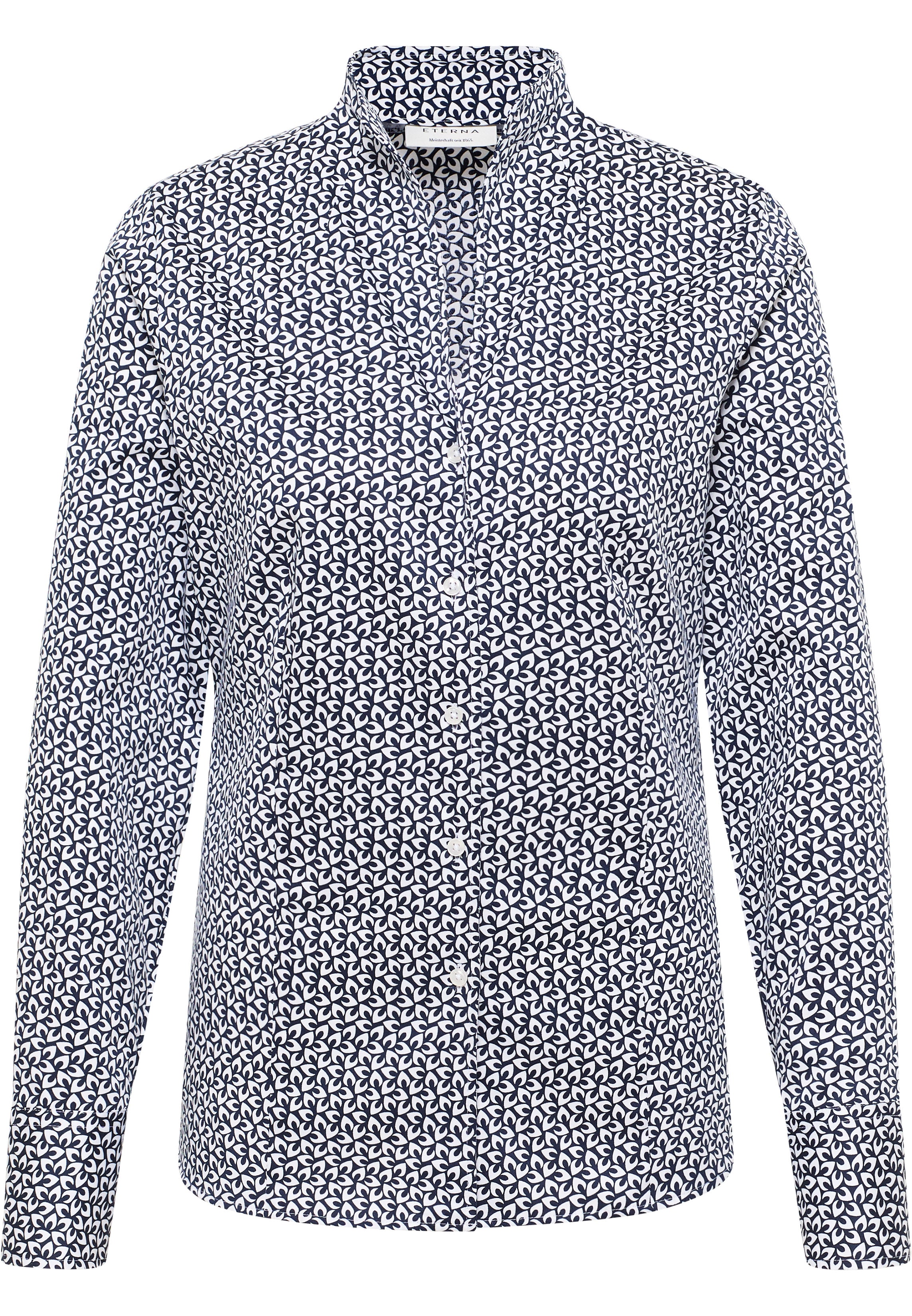 ETERNA REGULAR FIT Langarm Bluse - Ivory Ink Blue - 7690-19-D266