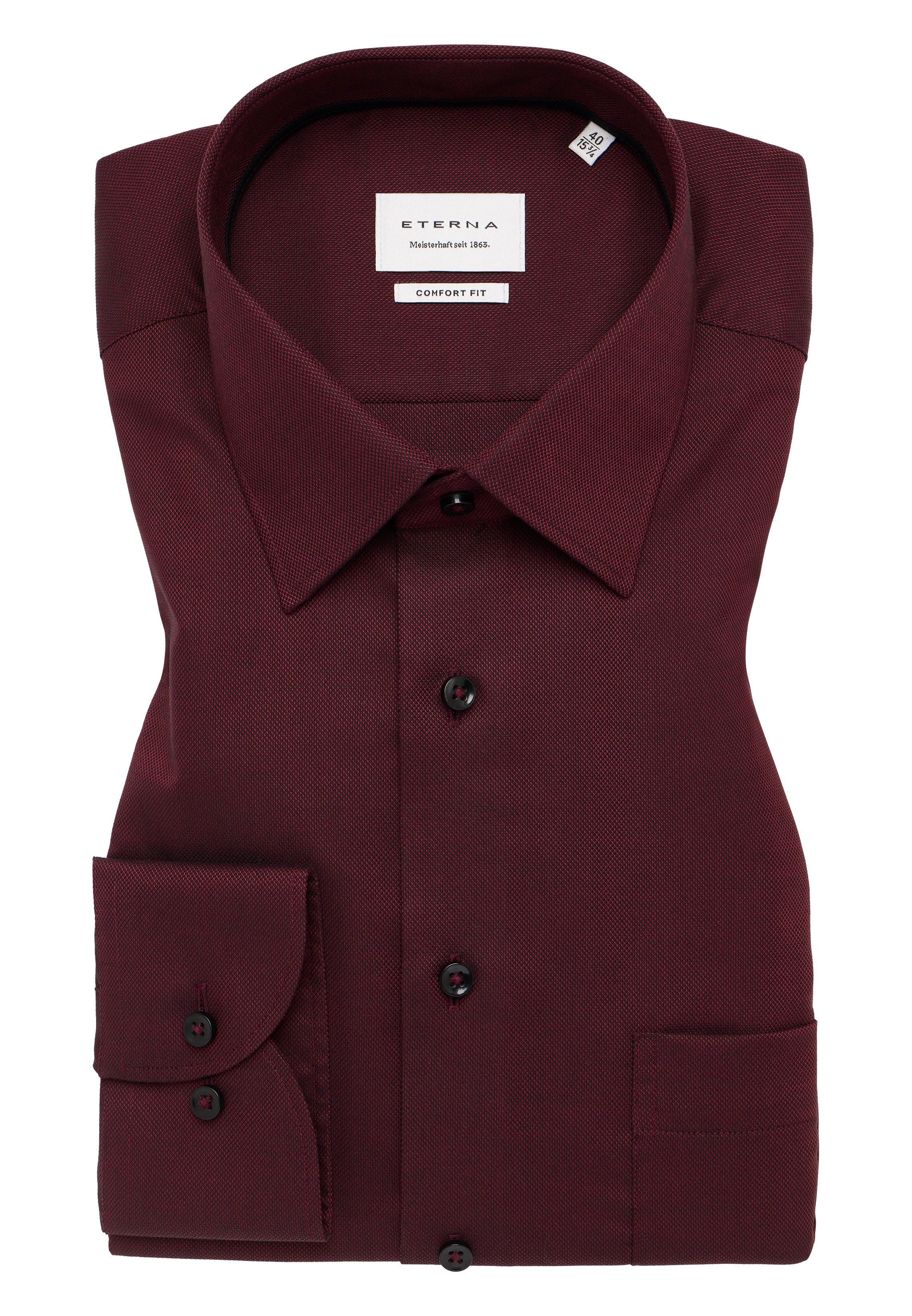ETERNA COMFORT FIT Langarm Hemd - Velvet Plum Red - 8464-97-E181 von Eterna
