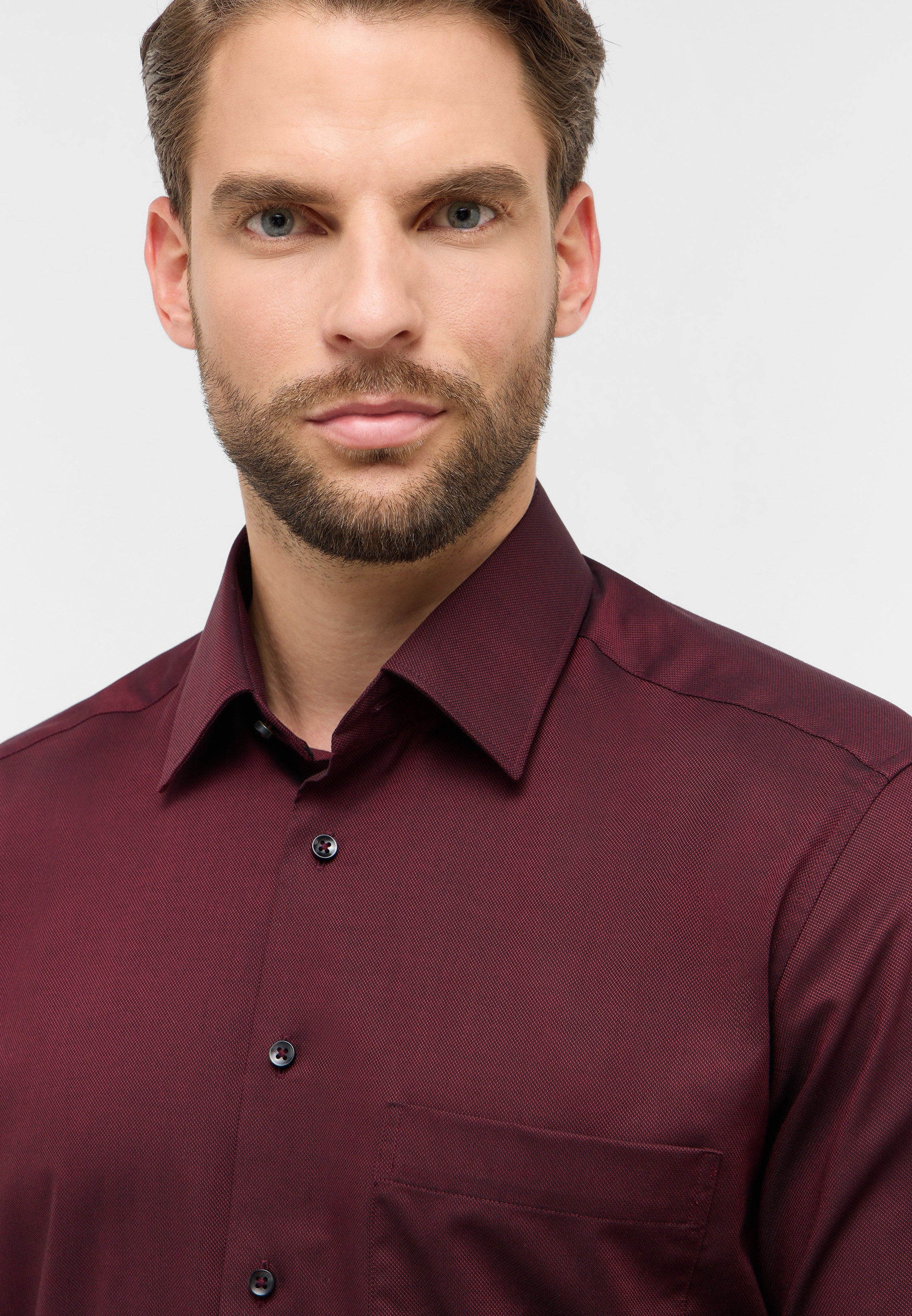 ETERNA COMFORT FIT Langarm Hemd - Velvet Plum Red - 8464-97-E181 von Eterna