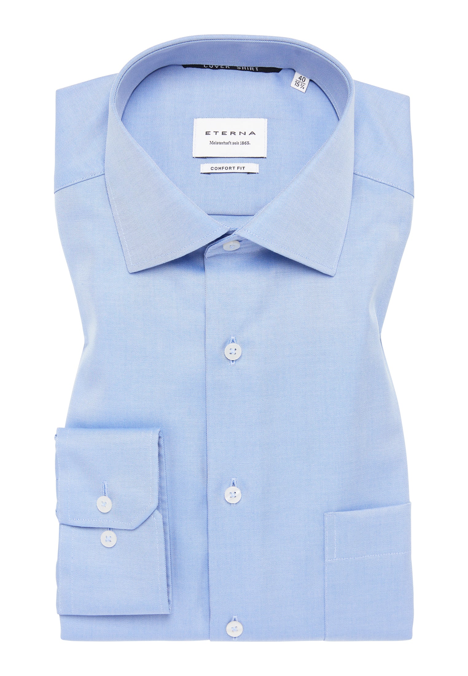 ETERNA COMFORT FIT Cover Shirt Twill - Sky Mist Blue - 8817-14-E19K