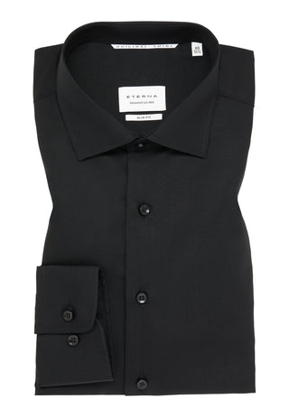 ETERNA SLIM FIT Langarm Hemd - Midnight Silk Black - 1100-39-F170