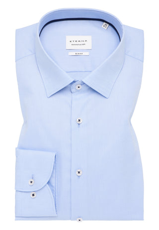 ETERNA SLIM FIT Langarm Hemd - Sky Seersucker Blue - 8464-12-F171
