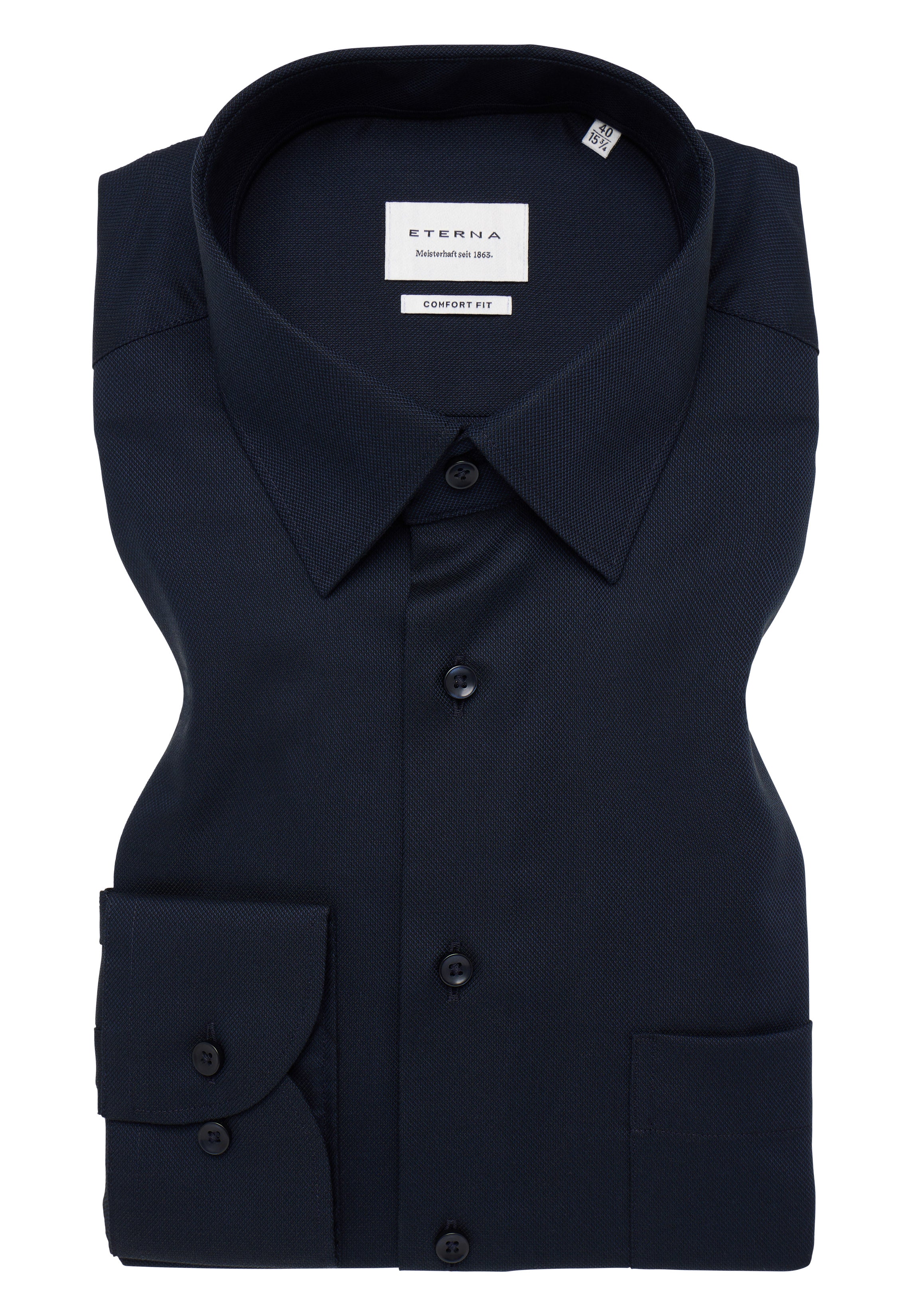ETERNA COMFORT FIT Langarm Hemd - Midnight Dusk Blue - 8464-18-E181 von Eterna