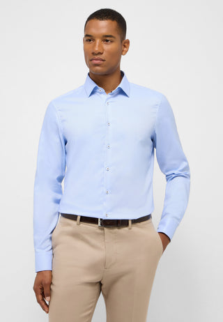 ETERNA SLIM FIT Langarm Hemd - Sky Seersucker Blue - 8464-12-F171