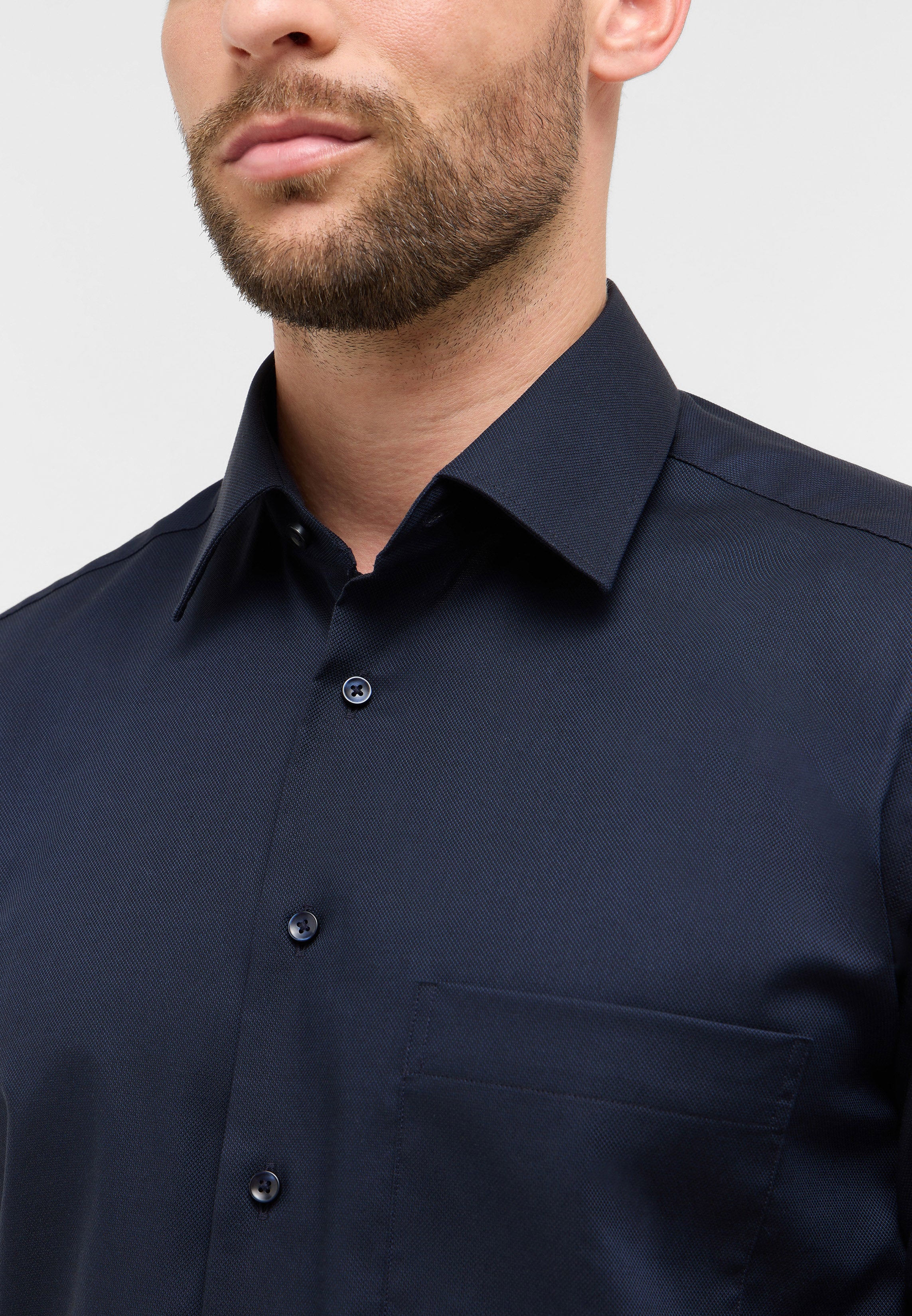 ETERNA COMFORT FIT Langarm Hemd - Midnight Dusk Blue - 8464-18-E181 von Eterna