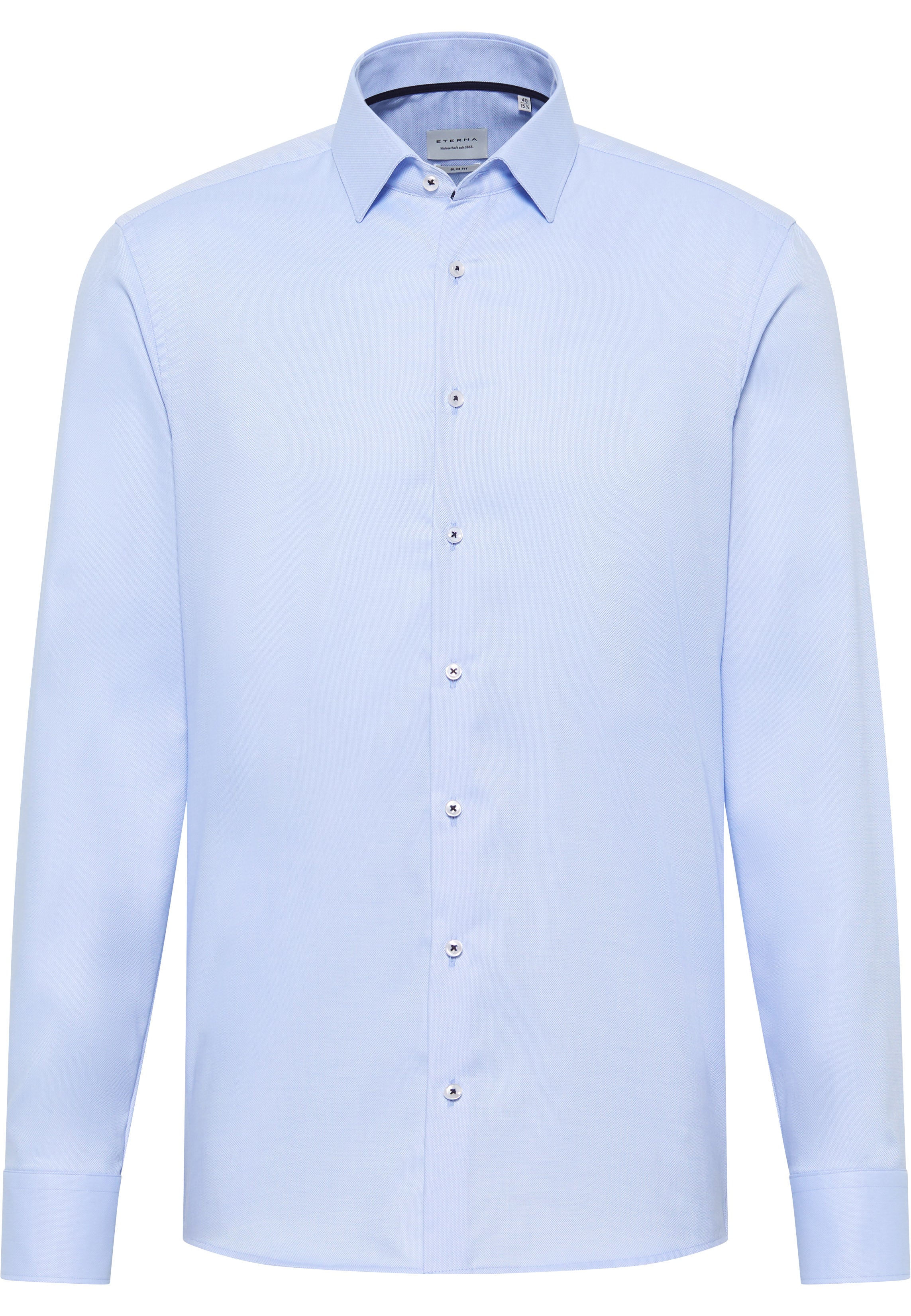 ETERNA SLIM FIT Langarm Hemd - Sky Seersucker Blue - 8464-12-F171