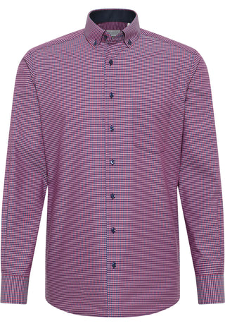 ETERNA MODERN FIT Langarm Hemd - Crimson Navy Check - 8913-58-X146