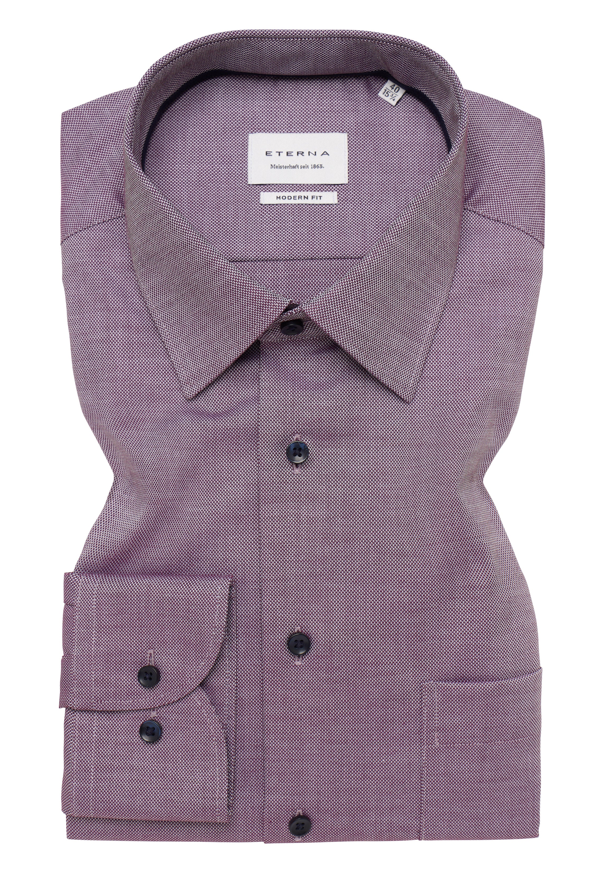 ETERNA MODERN FIT Langarm Hemd - Violet Brick Dust - 8464-59-X181 von Eterna