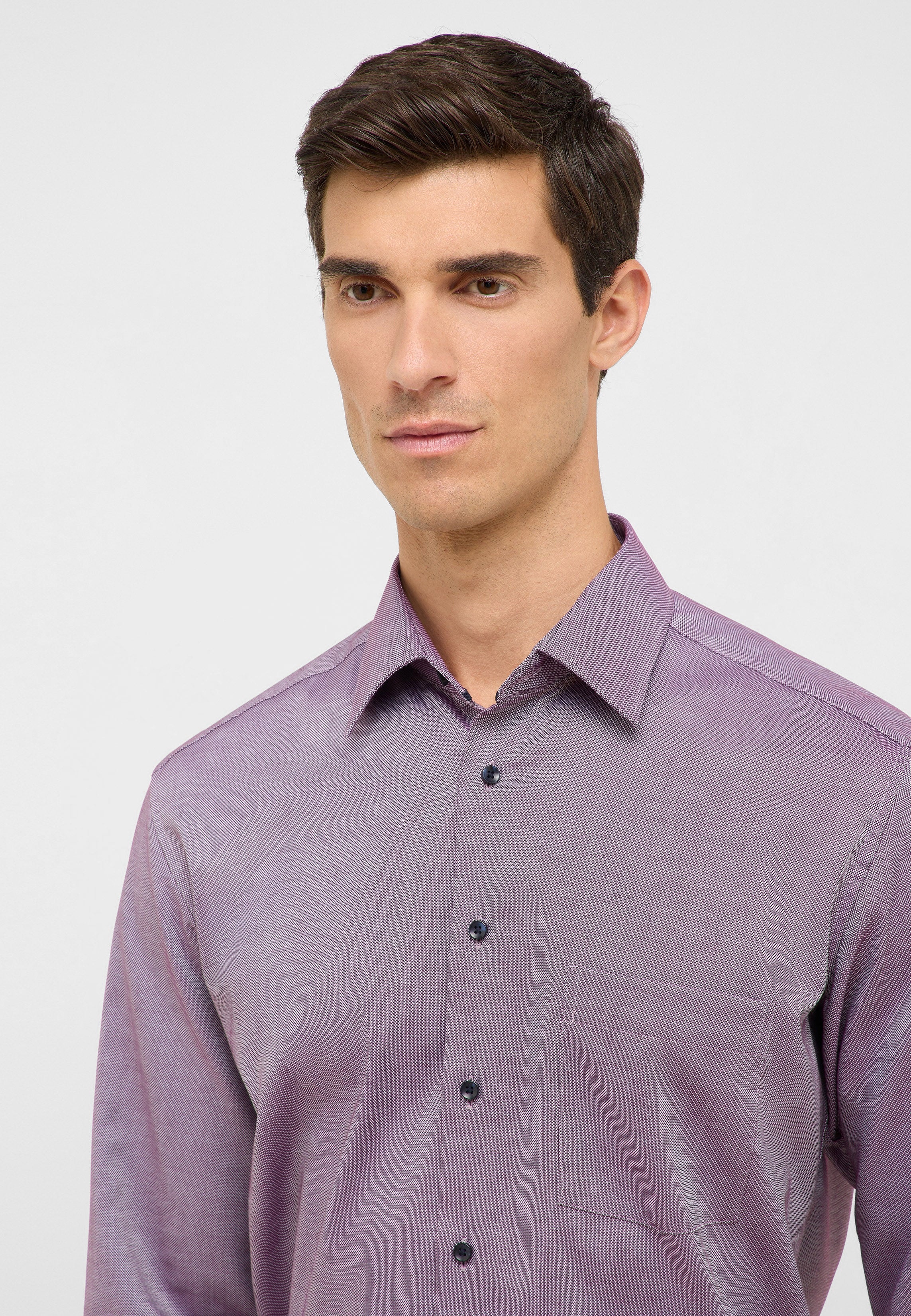 ETERNA MODERN FIT Langarm Hemd - Violet Brick Dust - 8464-59-X181 von Eterna