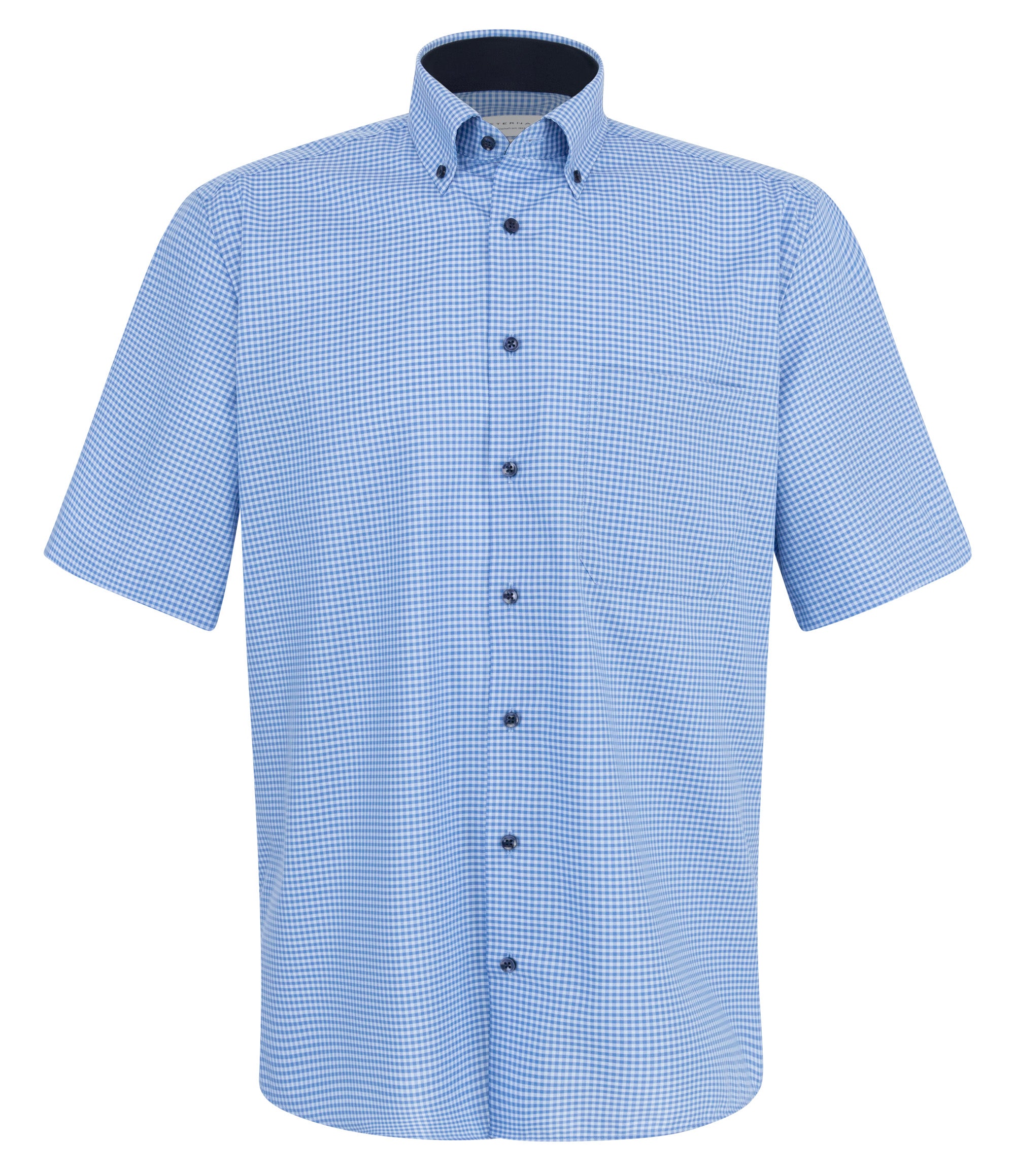 ETERNA COMFORT FIT Kurzarm Hemd - Sky Gingham Mist - 8913-11-K146