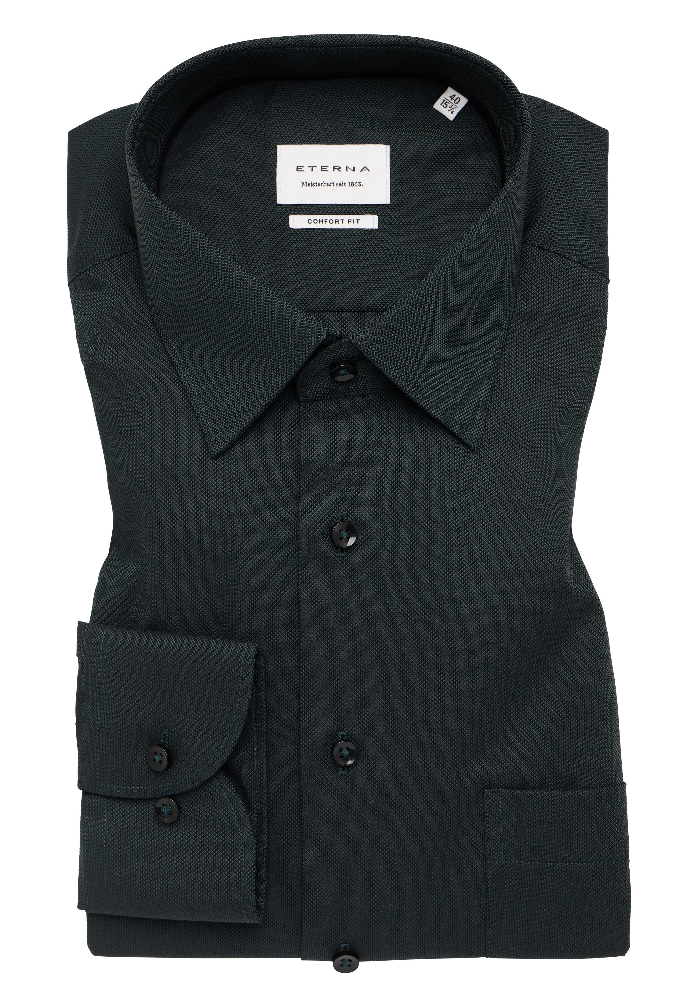 ETERNA COMFORT FIT Langarm Hemd - Deep Atlantic Green - 8464-49-E181 von Eterna