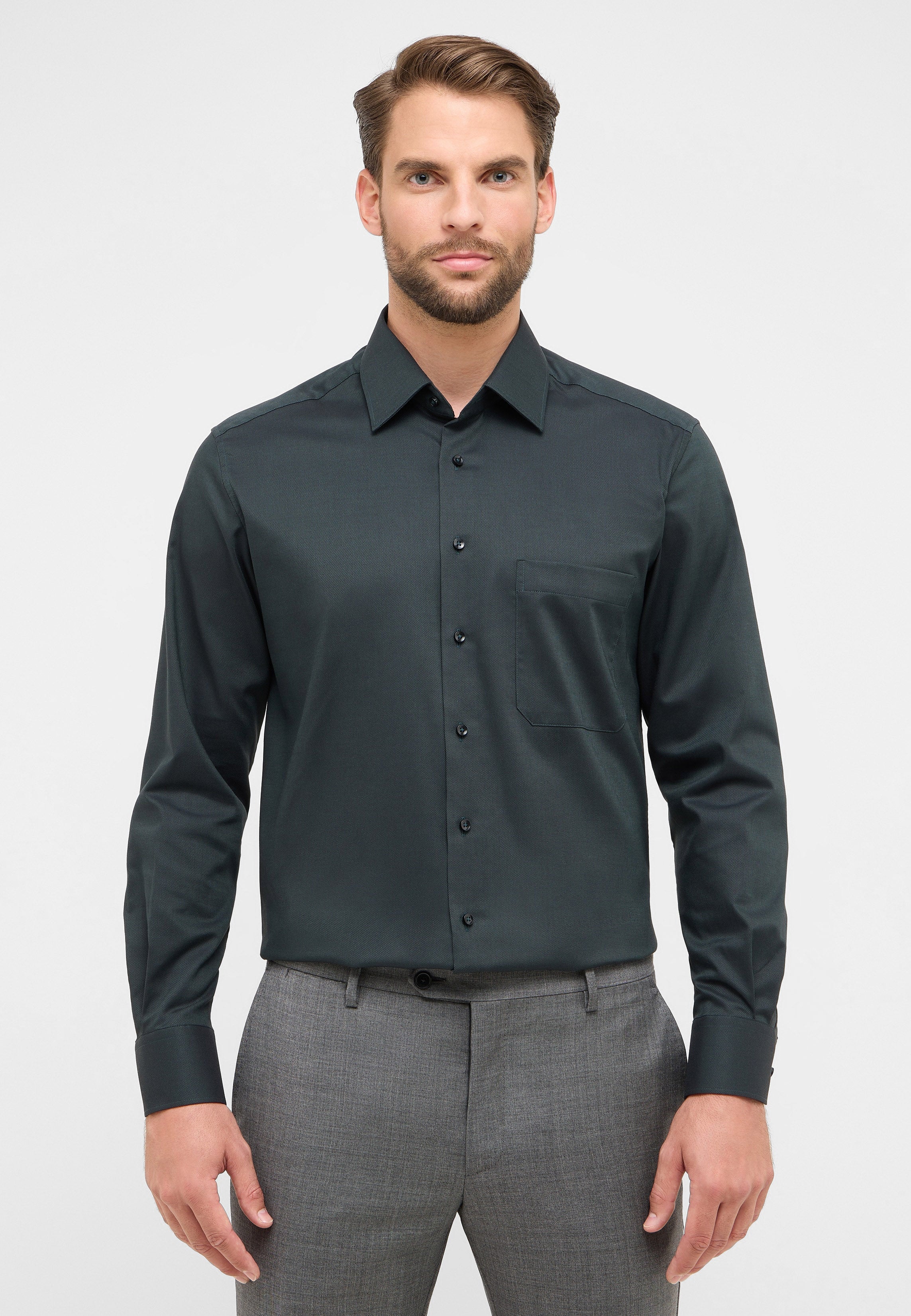 ETERNA COMFORT FIT Langarm Hemd - Deep Atlantic Green - 8464-49-E181