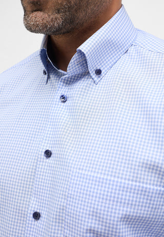 ETERNA COMFORT FIT Langarm Hemd - Misty Sky Gingham - 8913-12-E146
