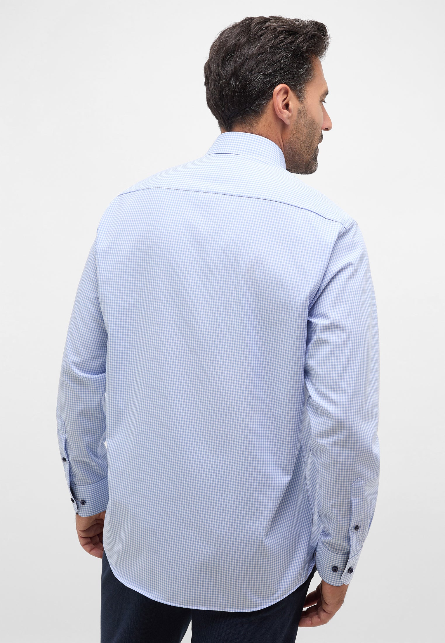 ETERNA COMFORT FIT Langarm Hemd - Misty Sky Gingham - 8913-12-E146 von Eterna