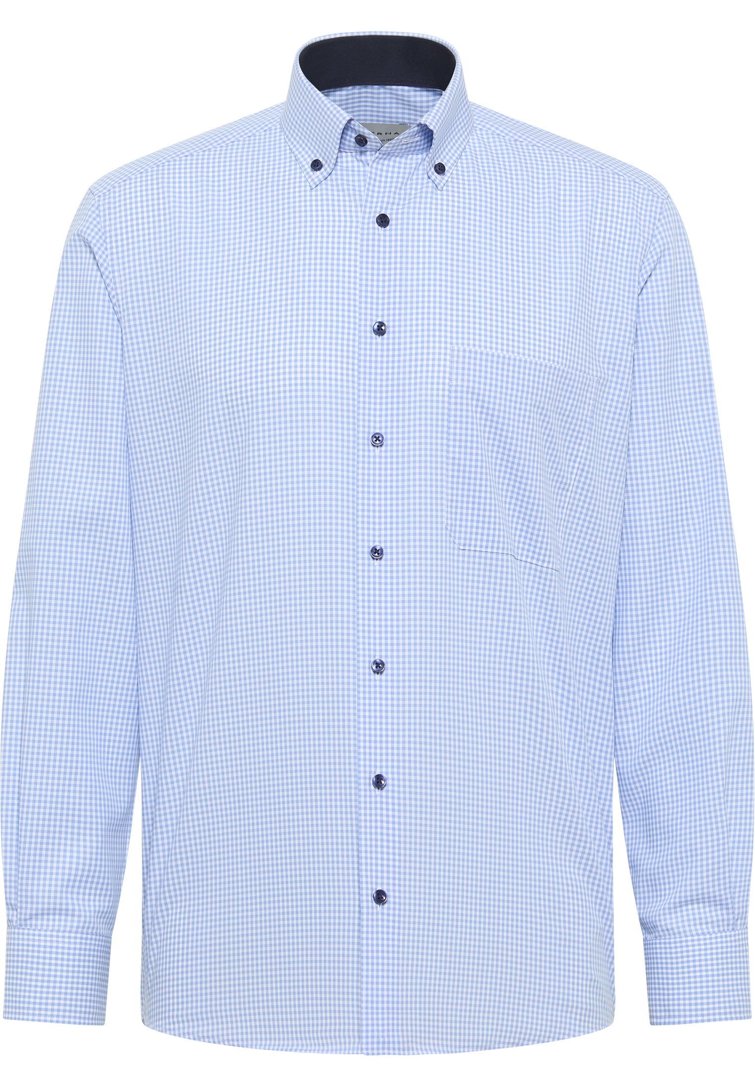 ETERNA COMFORT FIT Langarm Hemd - Misty Sky Gingham - 8913-12-E146
