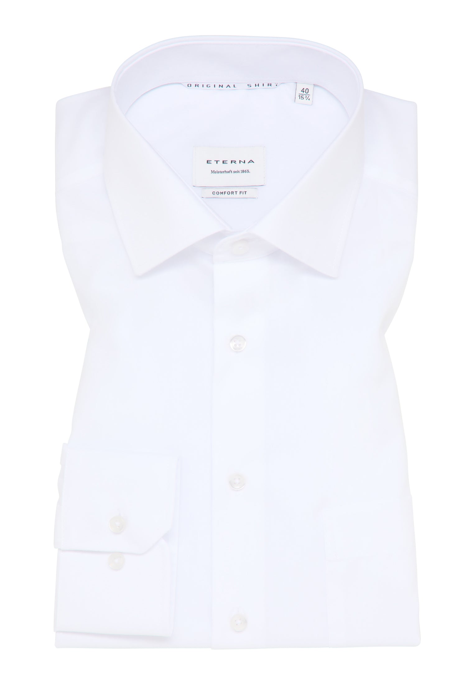ETERNA COMFORT FIT Langarm Hemd - Pure Ivory Poplin - 1100-00-E19K