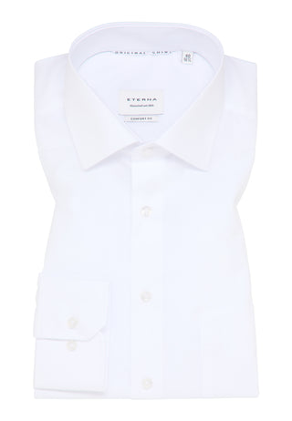 ETERNA COMFORT FIT Langarm Hemd - Pure Ivory Poplin - 1100-00-E19K
