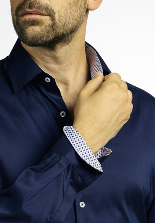 ETERNA Slim Fit Performance Shirt - Midnight Navy - 3372-19-F14P