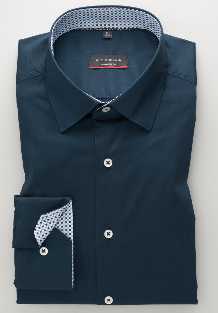 ETERNA Slim Fit Performance Shirt - Midnight Navy - 3372-19-F14P von Eterna