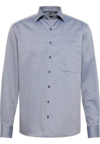 ETERNA COMFORT FIT Langarm Hemd - Blue Mist Check - 3324-18-E19K