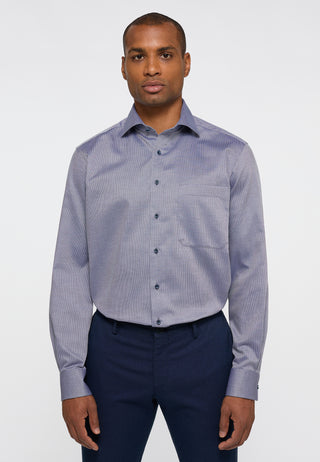 ETERNA COMFORT FIT Langarm Hemd - Blue Mist Check - 3324-18-E19K