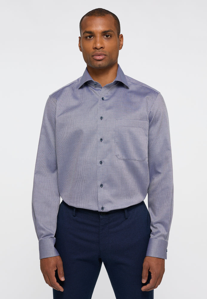 ETERNA COMFORT FIT Langarm Hemd - Blue Mist Check - 3324-18-E19K von Eterna